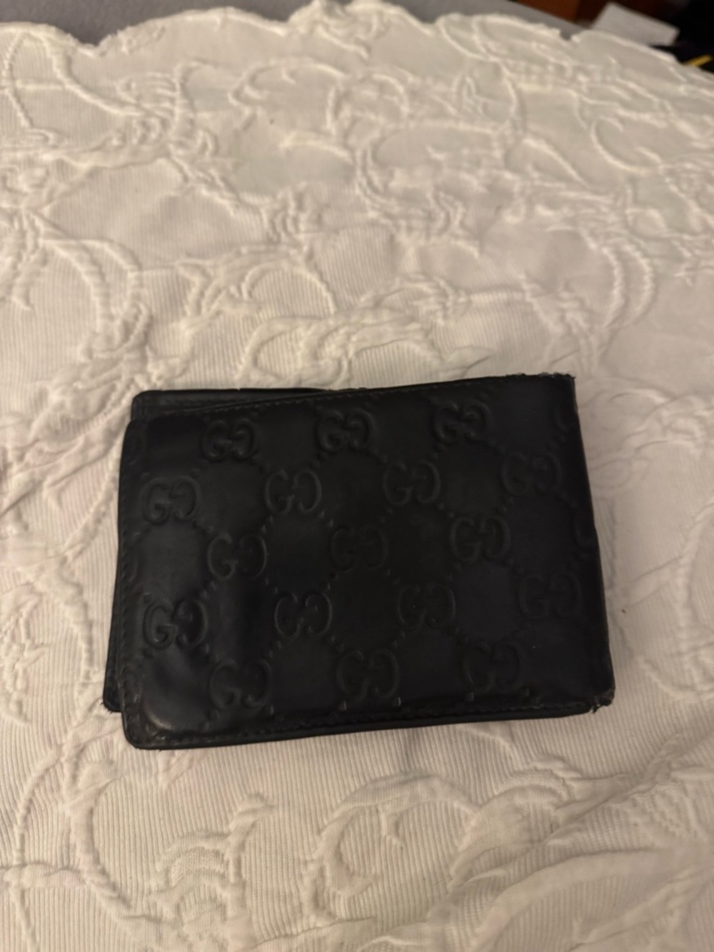 Gucci Black Embossed GG Leather Bifold Wallet